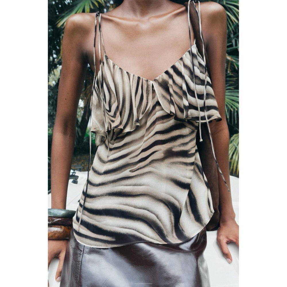 ZARA ANIMAL PRINT TOP ZW COLLECTION - Picture 2 of 11